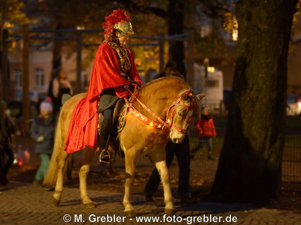 Reiterin auf Haflinger verkleidet als St.Martin zu Pferde 