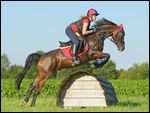 Reiterin auf Reitpony bei Geländetraining 